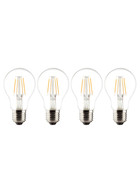 4 x Müller Licht 400013 LED Birnenform Filament 4W=40W E27 470lm 2700K klar Glas