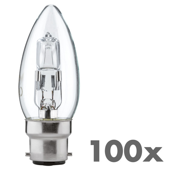 100x Classic Halogen Kerze C35 B22 42W=55W dimmbar warmweiss |Luminizer 3122