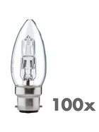 100x Classic Halogen Kerze C35 B22 42W=55W dimmbar warmweiss |Luminizer 3122