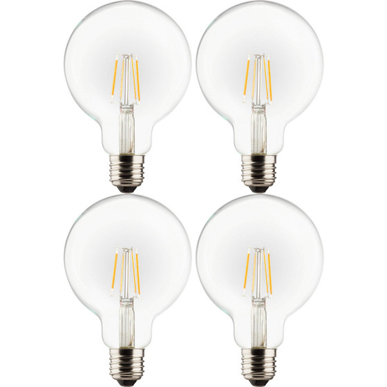 4 x Müller Licht 400048 LED Globe Retro Lampe G95 Filament 4W=40W E27 Warmweiß