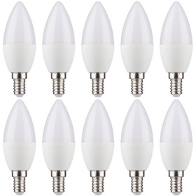 10 x Müller Licht 400227 LED Lampe Kerzenform Essentials 5,5 W Warmweiß E14 Weiß