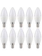 10 x Müller Licht 400227 LED Lampe Kerzenform Essentials 5,5 W Warmweiß E14 Weiß