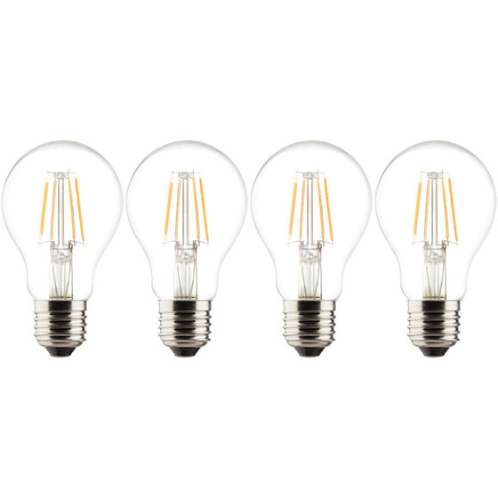 4 x Müller-Licht 400176 Retro-LED Leuchtmittel Filament Birnenform 6,5W=60W E27