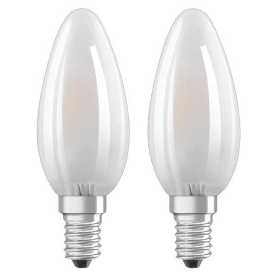 2 x Osram LED Leuchtmittel Lampe Filament Kerze E14 2,5W = 25W Warmweiß (2700K)