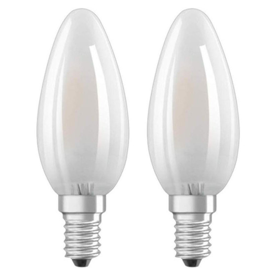 Osram LED Leuchtmittel Lampe Filament Kerze E14 2,5W=25W 2erSet Warmweiß (2700K)