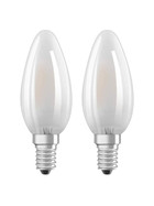 2 x Osram LED Leuchtmittel Lampe Filament Kerze E14 2,5W = 25W Warmweiß (2700K)