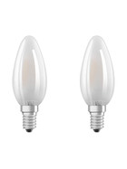 2er Set Osram LED Kerze Star B40 Filament E14 Lampe 4W Leuchtmittel matt Warmweiß