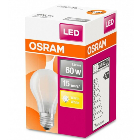 Osram LED Retrofit Classic A60 Filament Lampe E27 Leuchtmittel 7W Warmweiß Matt
