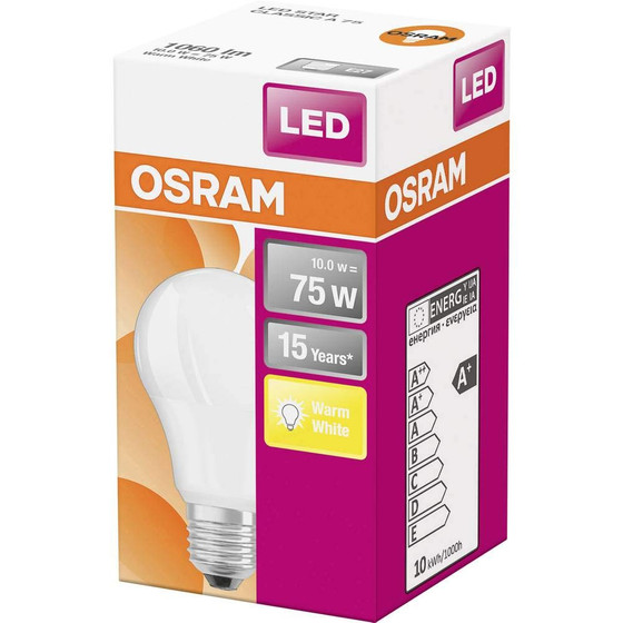 Osram LED Star Classic A75 Lampe E27 Leuchtmittel 10W =75W Warmwei Matt