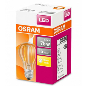 Osram LED Classic A75 Filament Lampe E27 Leuchtmittel 8W=75W Warmweiß klar