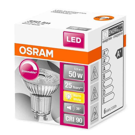Osram LED Reflektor Lampe GU10 Leuchtmittel 5,9W=50W Warmwei 2700K Dimmbar