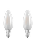 2er Set Osram LED Kerze Star B40 Filament E14 Lampe 4W Leuchtmittel matt Warmweiß