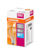 Osram LED Classic A60 Filament Lampe E27 Leuchtmittel 7W=60W Kaltweiß klar