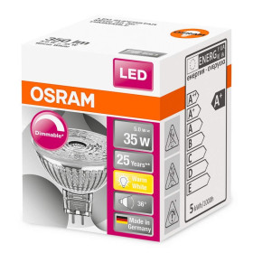Osram LED Reflektor Lampe 5W=35W Leuchtmittel GU5,3 Warmweiss 36° MR16 Dimmbar