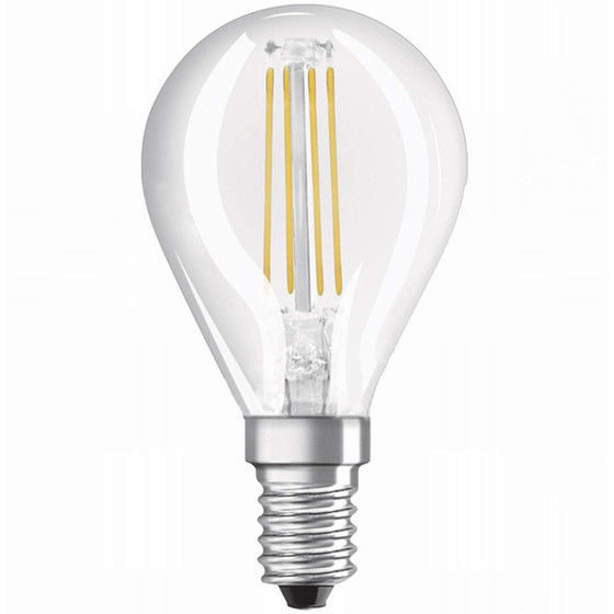 Osram LED Retrofit Classic P40 Filament Lampe E14 Leuchtmittel 4W Warmweiß klar