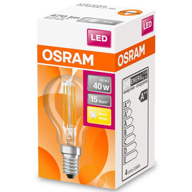 Osram LED Retrofit Classic P40 Filament Lampe E14 Leuchtmittel 4W Warmweiß klar