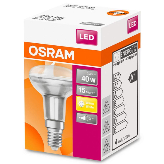 Osram LED Reflektor Lampe Star R50 E14 Leuchtmittel 2,6W Warmweiß matt 36°