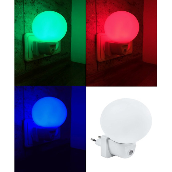 IBV 999102-109 LED Steckdosen-Nachtlicht Kugel Dämmerungssensor Orientierungslicht