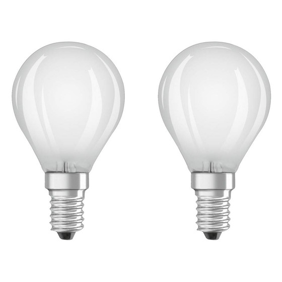 2er Set Osram LED Star Classic P40 Lampe E14 Leuchtmittel 4W=40W Warmweiß matt
