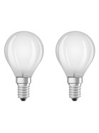 2er Set Osram LED Star Classic P40 Lampe E14 Leuchtmittel 4W=40W Warmweiß matt
