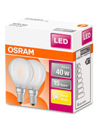 2er Set Osram LED Star Classic P40 Lampe E14 Leuchtmittel 4W=40W Warmweiß matt