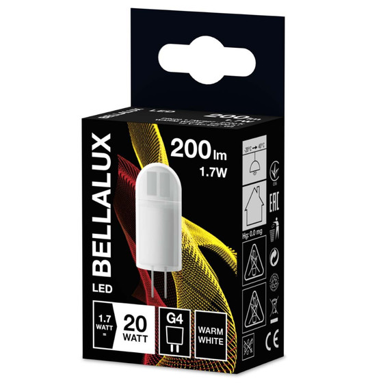Bellalux LED Stiftsockel Lampe Spot 1,7W=20W Leuchtmittel G4 Warmweiß 12V