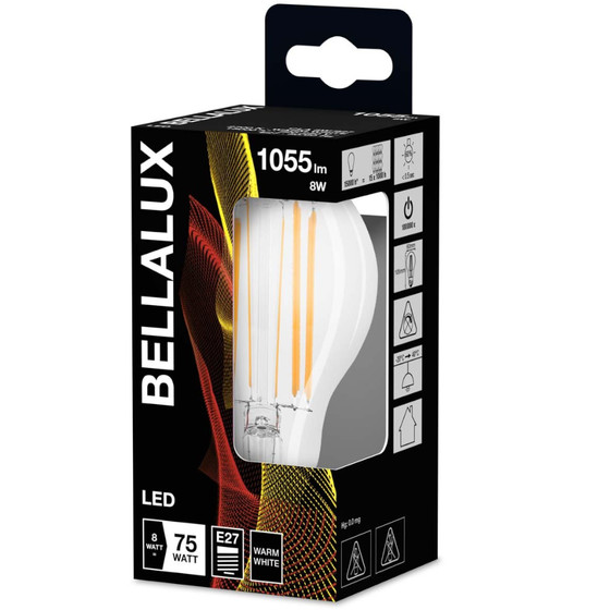 Bellalux LED Classic A75 Filament Lampe E27 Leuchtmittel 8W=75W Warmwei klar