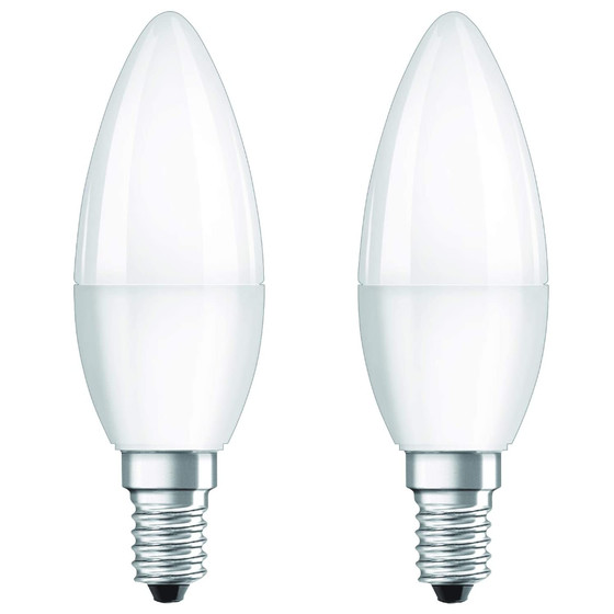 2x Bellalux LED Classic B40 Kerze E14 Leuchtmittel 5W=40W Warmweiß matt