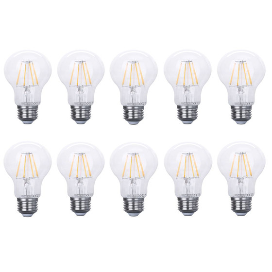 10 x Ledarc LED Filament A60 Lampe E27 Leuchtmittel 8W=60W Warmwei klar