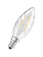 Osram LED Leuchtmittel Lampe E14 2,5W=25W Filament Kerze Gedreht Warmweiß 2700K