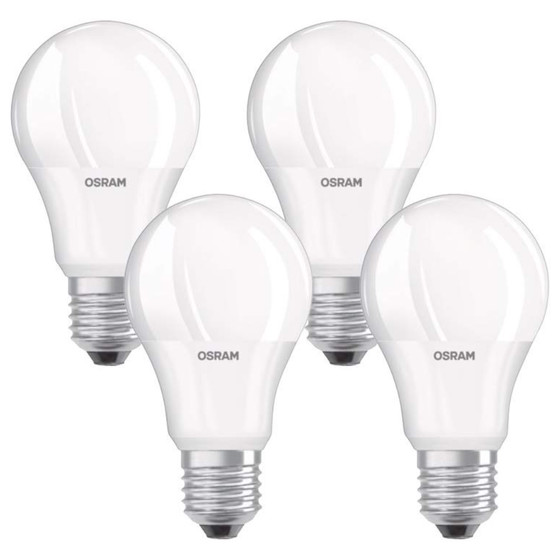 4x Osram LED Base Classic A60 E27 Leuchtmittel 8,5W=60W Lampe Warmweiß
