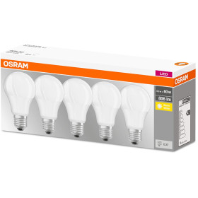 5x Osram LED Base Classic A60 E27 Leuchtmittel 8,5W=60W Lampe Warmweiß