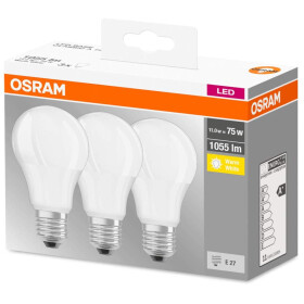 3x Osram LED Base Classic A75 E27 Leuchtmittel 11W=75W Lampe Warmweiß