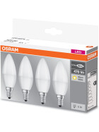4x Osram LED Kerze Leuchtmittel E14 Lampe 5,7W=40W Warmweiß matt