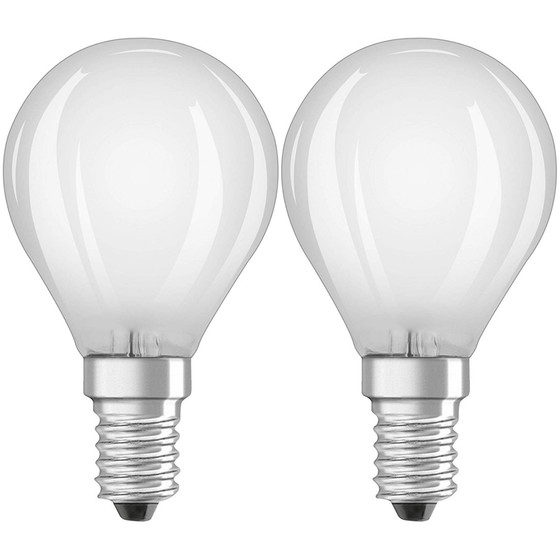 Osram LED Retro Leuchtmittel Lampe E14 Warmweiß (2700K) 4W=40W Matt 2er Set