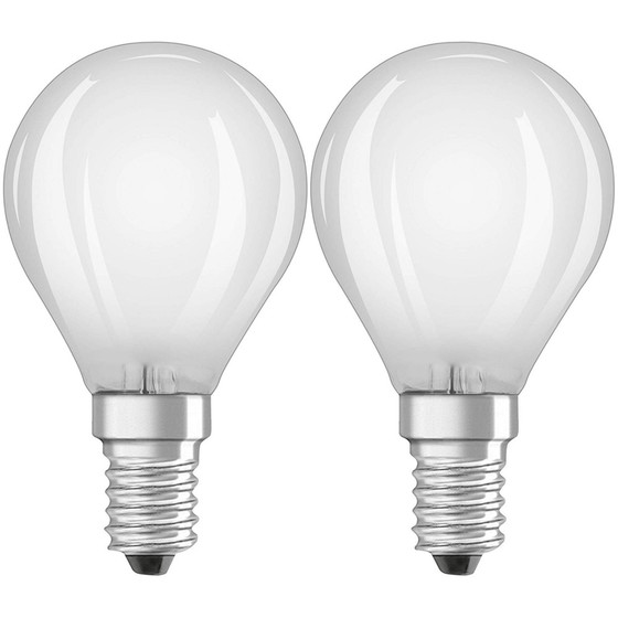 Osram LED Retro Leuchtmittel Lampe E14 Warmwei (2700K) 4W=40W Matt 2er Set