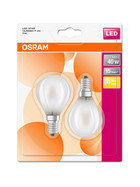 Osram LED Retro Leuchtmittel Lampe E14 Warmweiß (2700K) 4W=40W Matt 2er Set