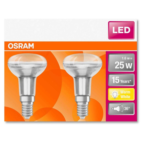 Osram LED Star R50 Reflektor Leuchtmittel Lampe E14 1,6W=25W Warmweiß (2700K)