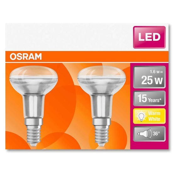 Osram LED Star R50 Reflektor Leuchtmittel Lampe E14 1,6W=25W Warmwei (2700K)