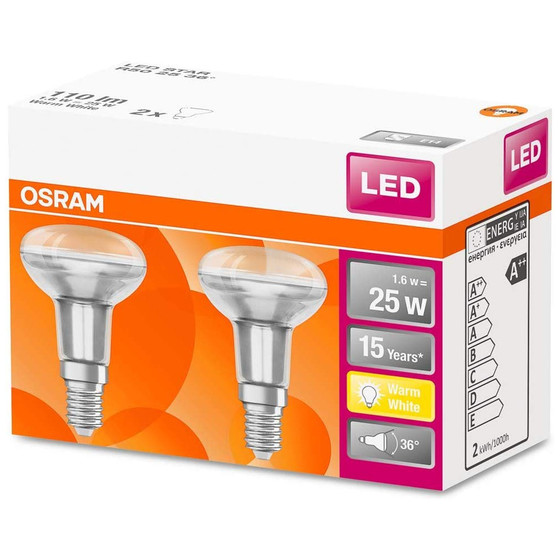 Osram LED Star R50 Reflektor Leuchtmittel Lampe E14 1,6W=25W Warmwei (2700K)
