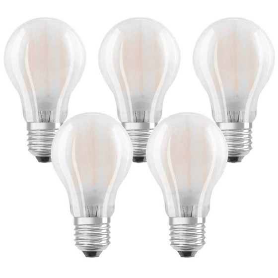 5x Osram LED Base Classic A60 E27 Leuchtmittel 7W=60W Lampe Warmweiß matt