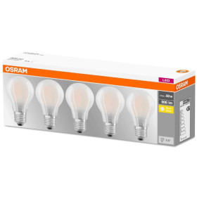 5x Osram LED Base Classic A60 E27 Leuchtmittel 7W=60W Lampe Warmweiß matt
