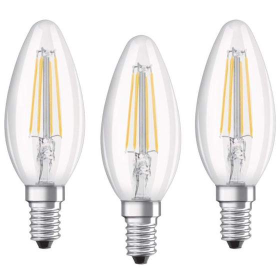 3x Osram LED Base Classic Filament Kerze E14 Lampe 4W=40W Leuchtmittel Kaltweiß