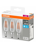 3x Osram LED Base Classic Filament Kerze E14 Lampe 4W=40W Leuchtmittel Kaltweiß