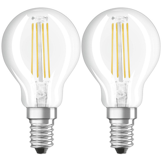Osram LED Leuchtmittel Filament Lampe E14 Warmweiß (2700K) 4W=40W 2er-Set