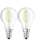 Osram LED Leuchtmittel Filament Lampe E14 Warmweiß (2700K) 4W=40W 2er-Set