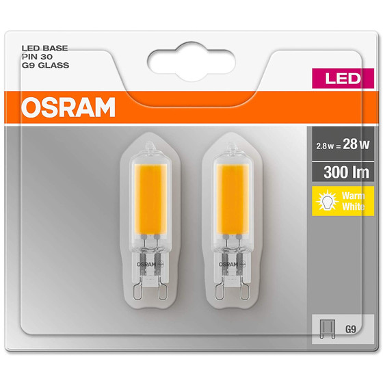 2x Osram LED Base Pin 30 Stiftsockel Lampe 2,8W=28W...