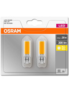 2x Osram LED Base Pin 30 Stiftsockel Lampe 2,8W=28W Leuchtmittel G9 Warmweiß 220V