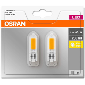 2x Osram LED Base Pin 20 Stiftsockel Lampe 2W=20W Leuchtmittel G9 Warmweiß 220V