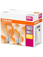 2x Osram LED Star Classic A60 Filament Lampe E27 Leuchtmittel 7W=60W Warmweiß
